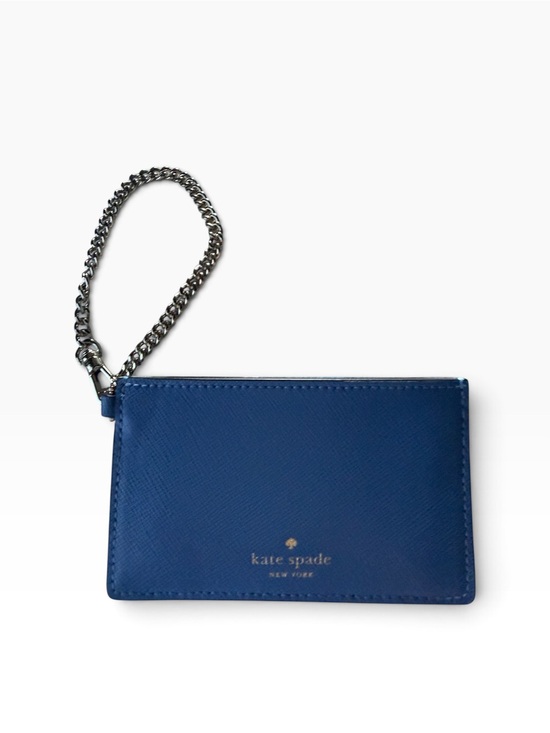 kate spade Handbags - Kate Spade Blue Saffiano Leather Card Holder Key Chain Lanyard Wristlet Wallet